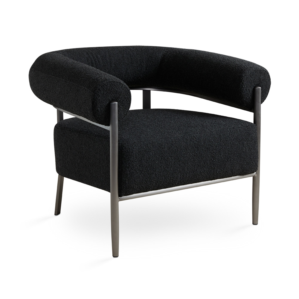 Sylvia Accent Chair: Black Boucle